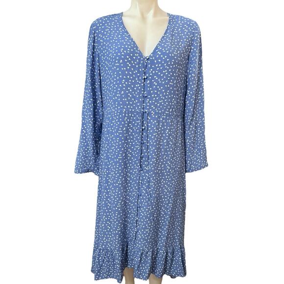Rails JADE Dress Blue Wisteria White Drawstring Waist Buttons M - Picture 3 of 10